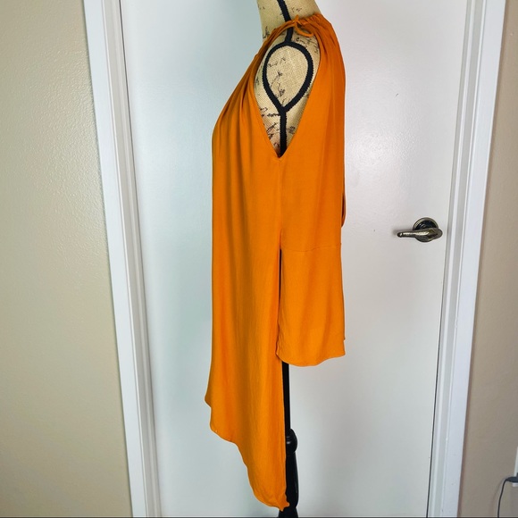 Zara Sleeveless Top Women Asymmetrical Hem Shirt Tunic Halter Neck Open Back New - Picture 7 of 15